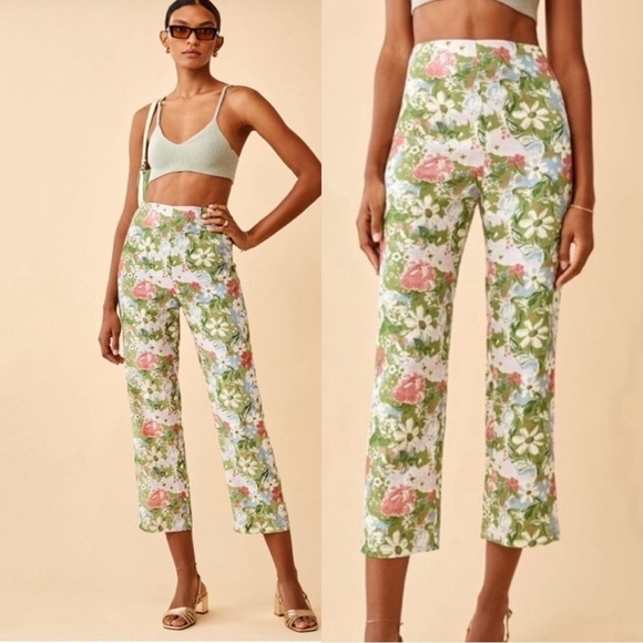 Reformation Pants - REFORMATION Pinegrove High Rise Linen Pants in Summer Of Love Floral Print Sz 10